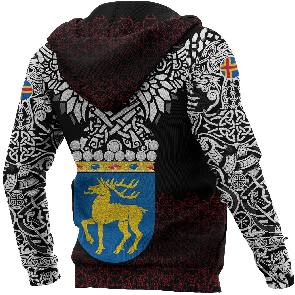 Viking Zip Hoodie - Aland Viking Symbol RLT12