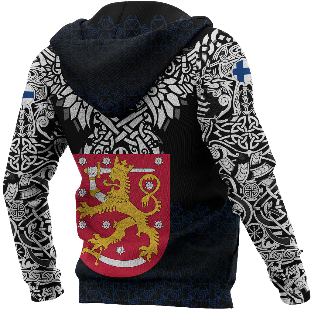 Viking Zip Hoodie - Finland Viking Symbol RLT12