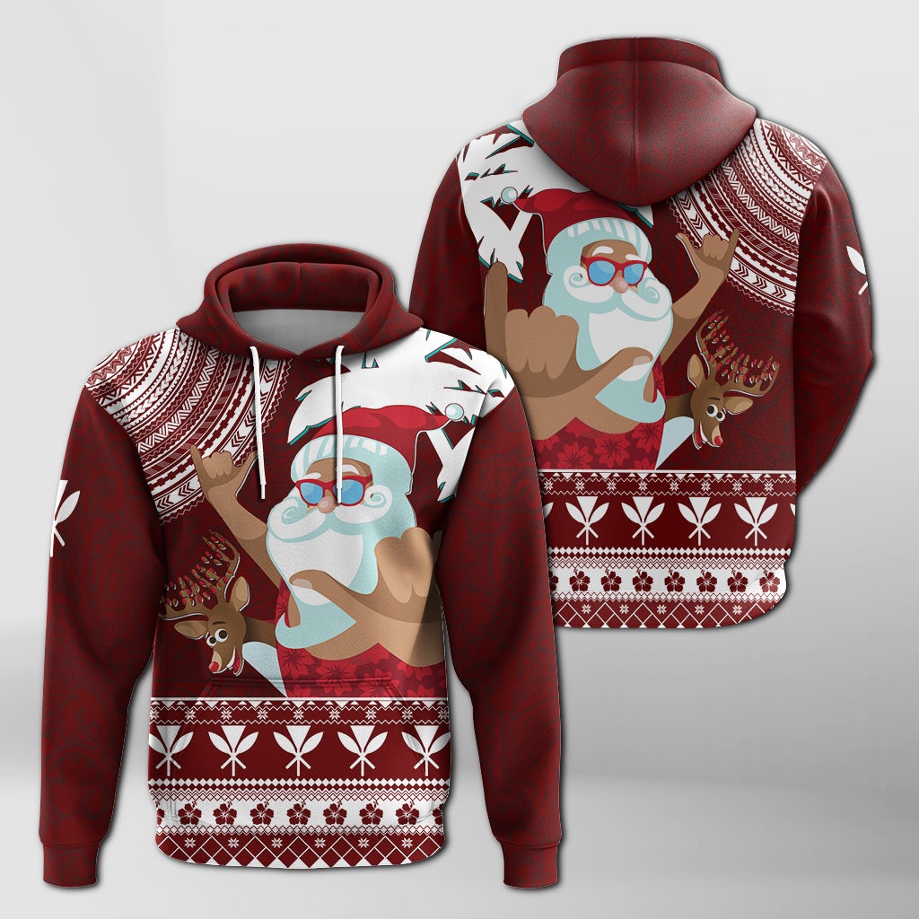 Tropical Christmas Tanned Santa Claus Hawaii Hoodie LT7