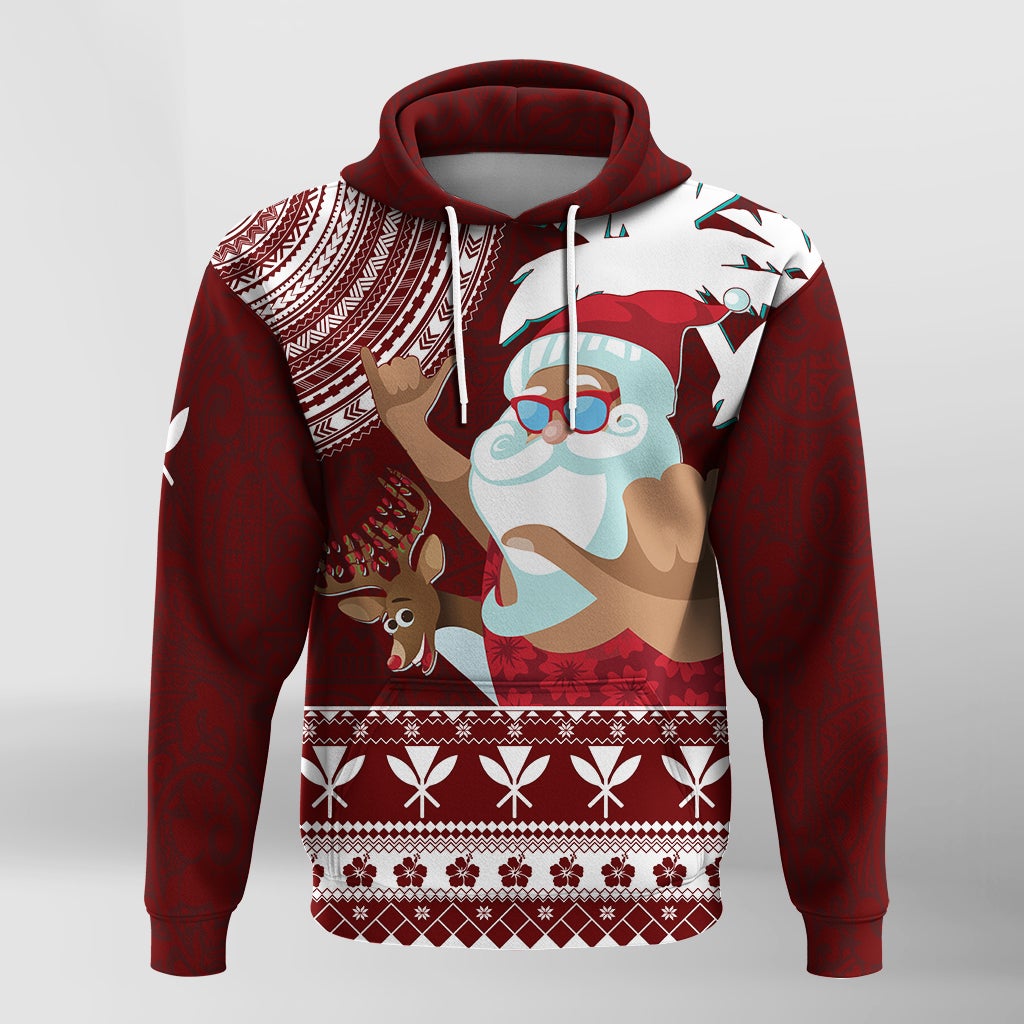Tropical Christmas Tanned Santa Claus Hawaii Hoodie LT7