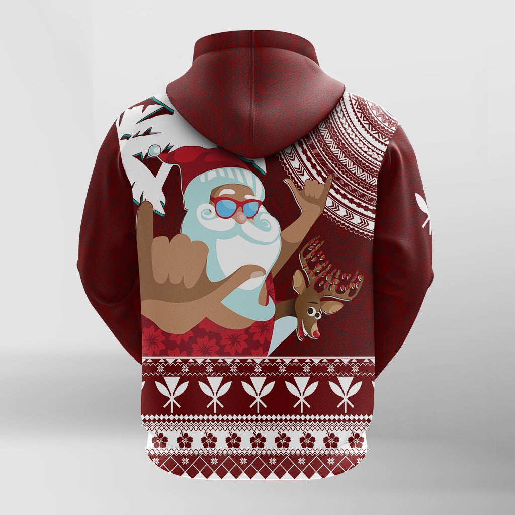 Tropical Christmas Tanned Santa Claus Hawaii Hoodie LT7