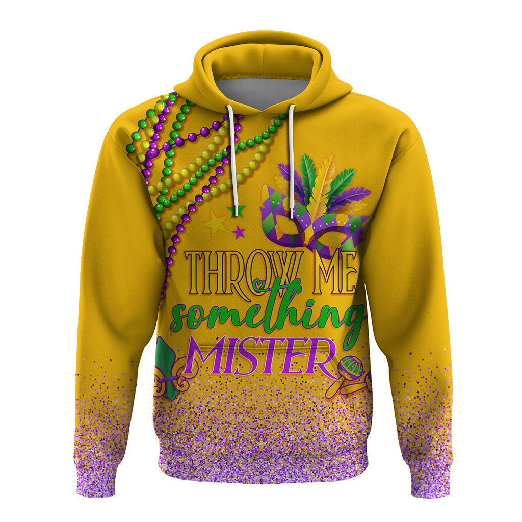 Hoodie Mardi Gras Throw Me Something Mister (Gold) LT7