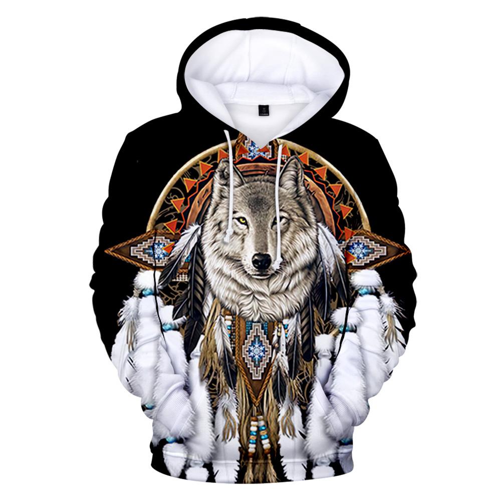 Wolf Feather Dreamcatcher Native American All Over Hoodie LT10