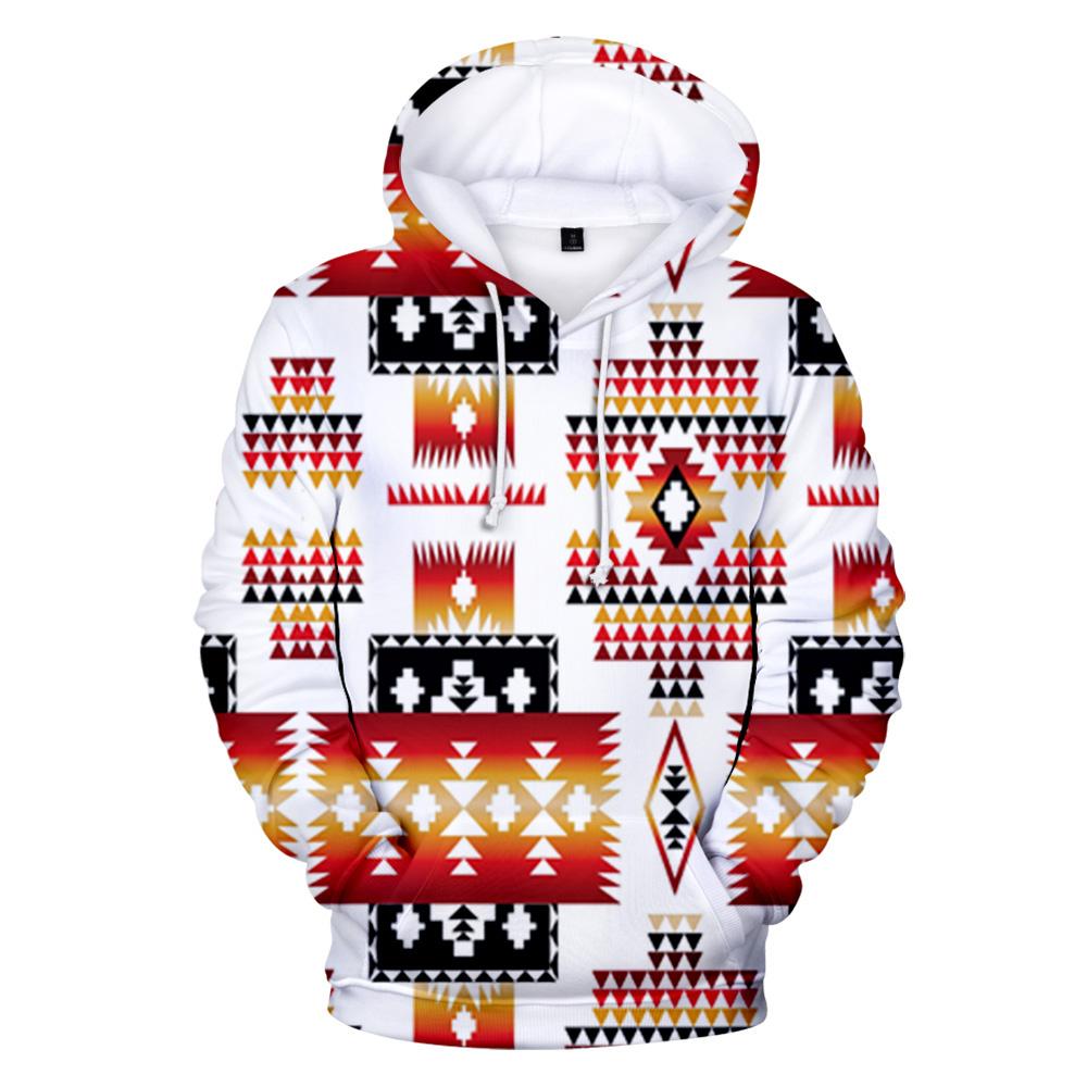 White Native Tribes Pattern Native American All Over Hoodie LT10