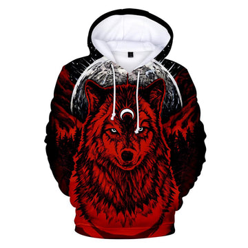 Red Wolf Moon Native American All Over Hoodie LT10