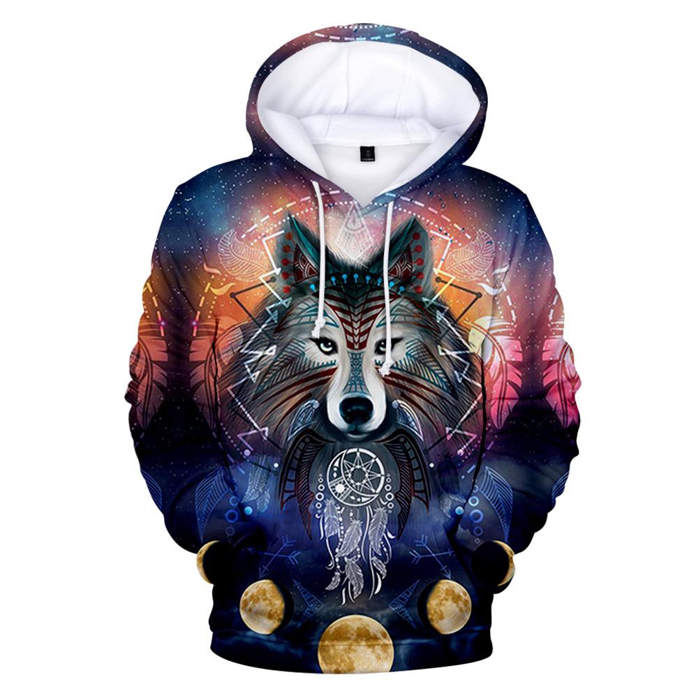 Wolf Tribal Galaxy Native American All Over Hoodie LT10