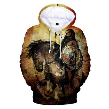 Warrior Riding Horse Native American All Over Hoodie LT10