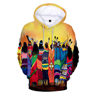 Standing Together Native American Community All Over Hoodie LT10