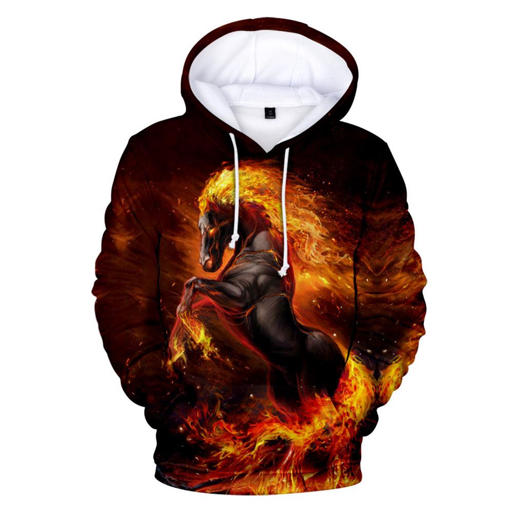 Orange Light Wolf Native American Hoodie LT10
