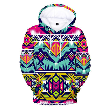 Thunder Bird Pattern Native American All Over Hoodie LT10