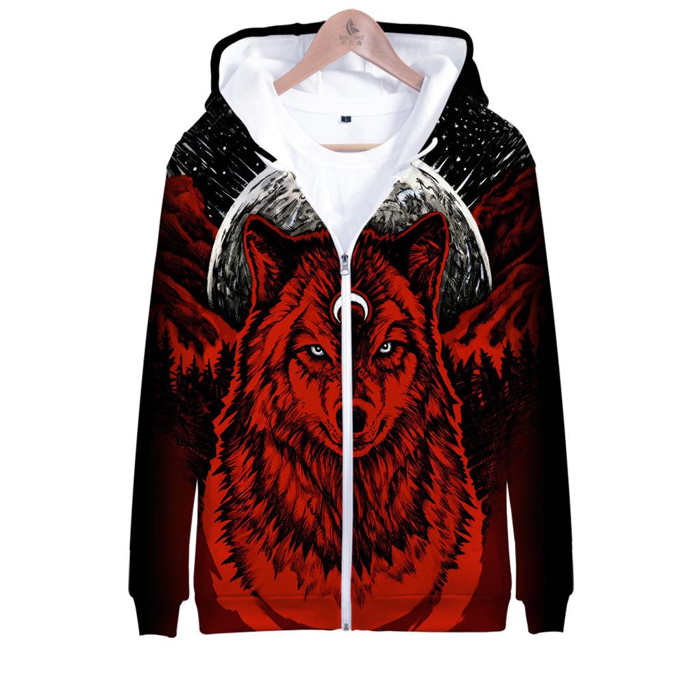 Red Wolf Moon Native American All Over Hoodie LT10