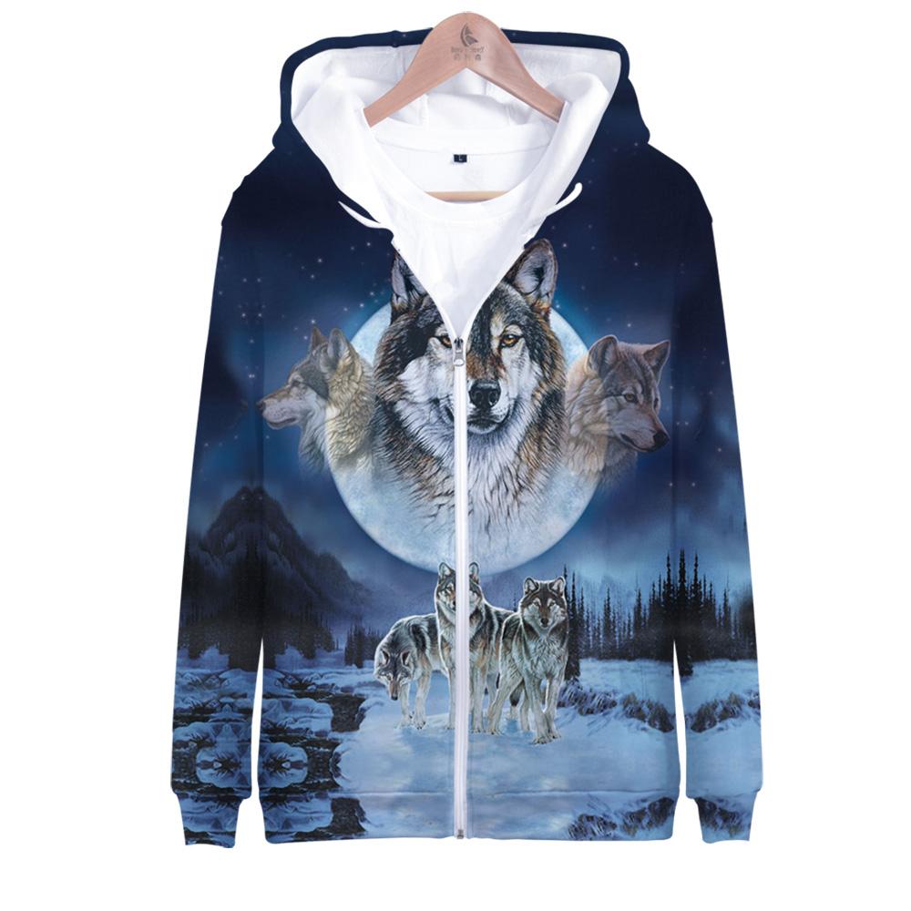 Wolves Native American Zip Hoodie LT10