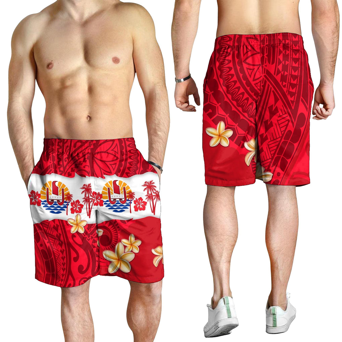 Tahiti Polynesian Men Shorts Mythical Destination LT13
