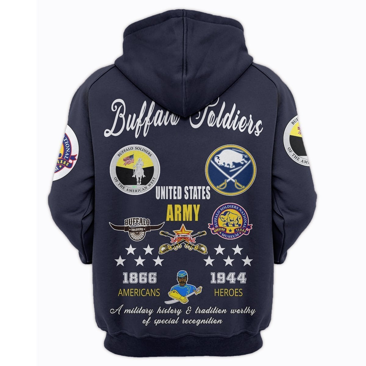 African Hoodie Buffalo Soldiers Zip Hoodie