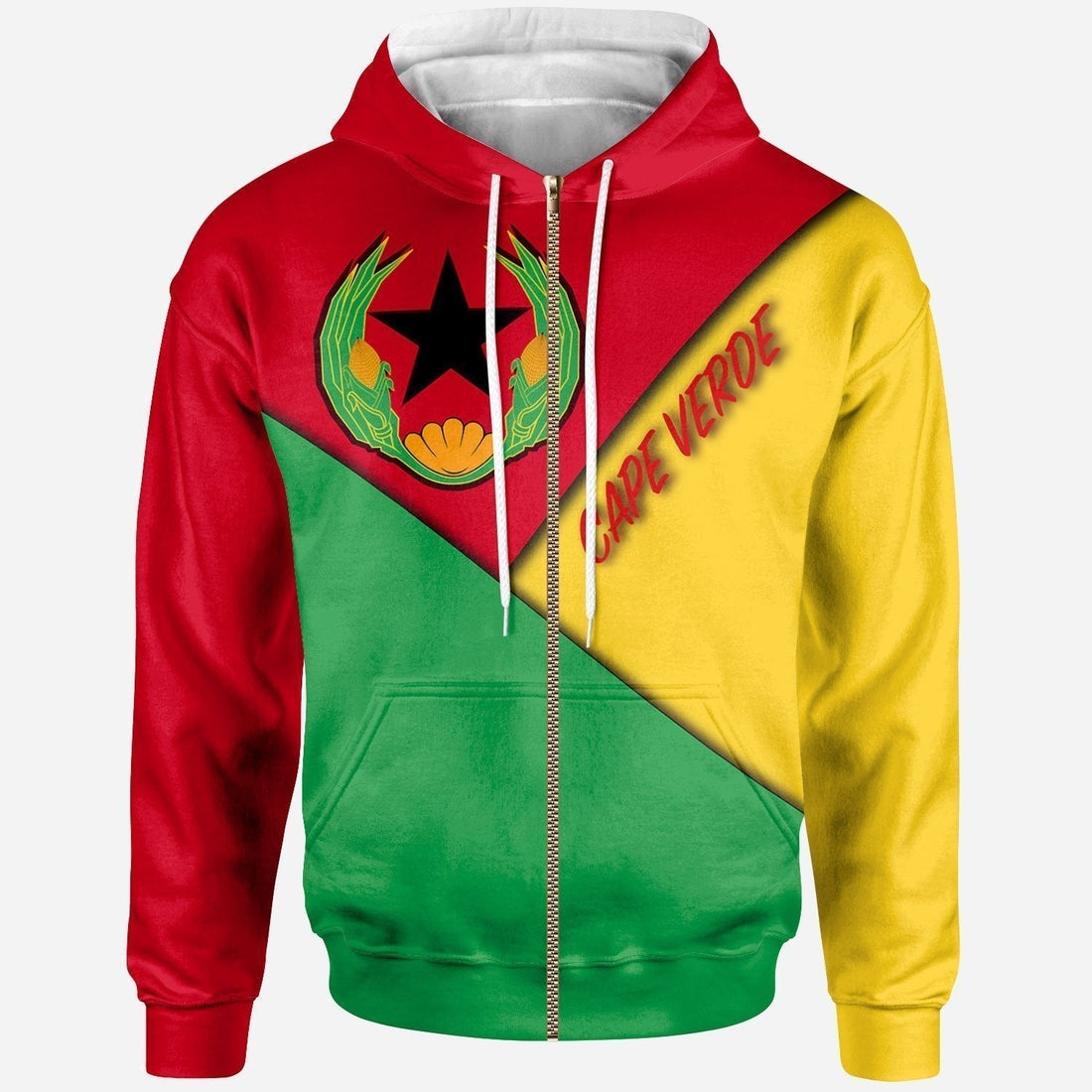Cape Verde Zip Up Hoodie Prior National Flag Of Cape Verde (1975 1992)