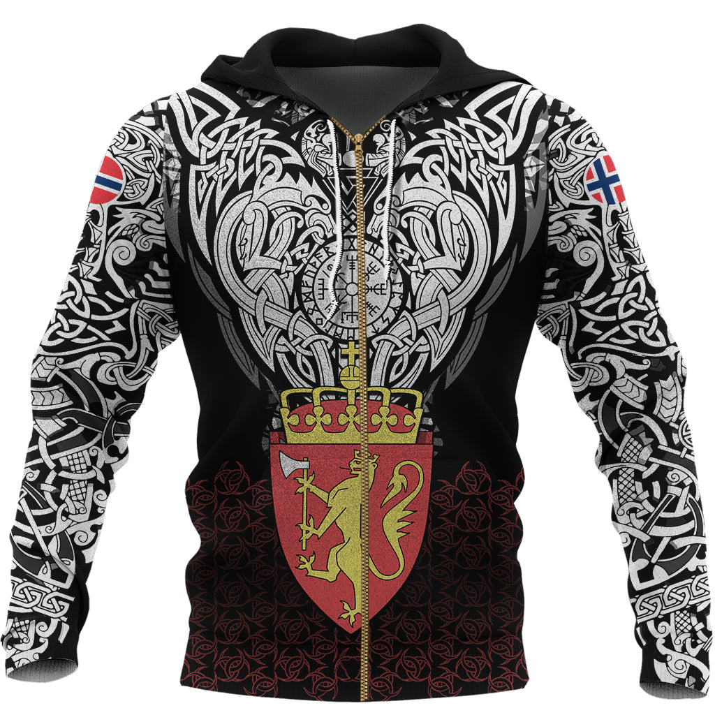 Viking Zip Hoodie - Norway Viking Symbol RLT12