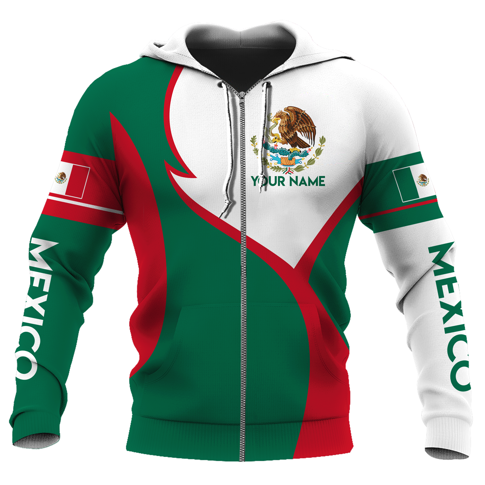 Mexico Green And Red Style Personalized Hoodie