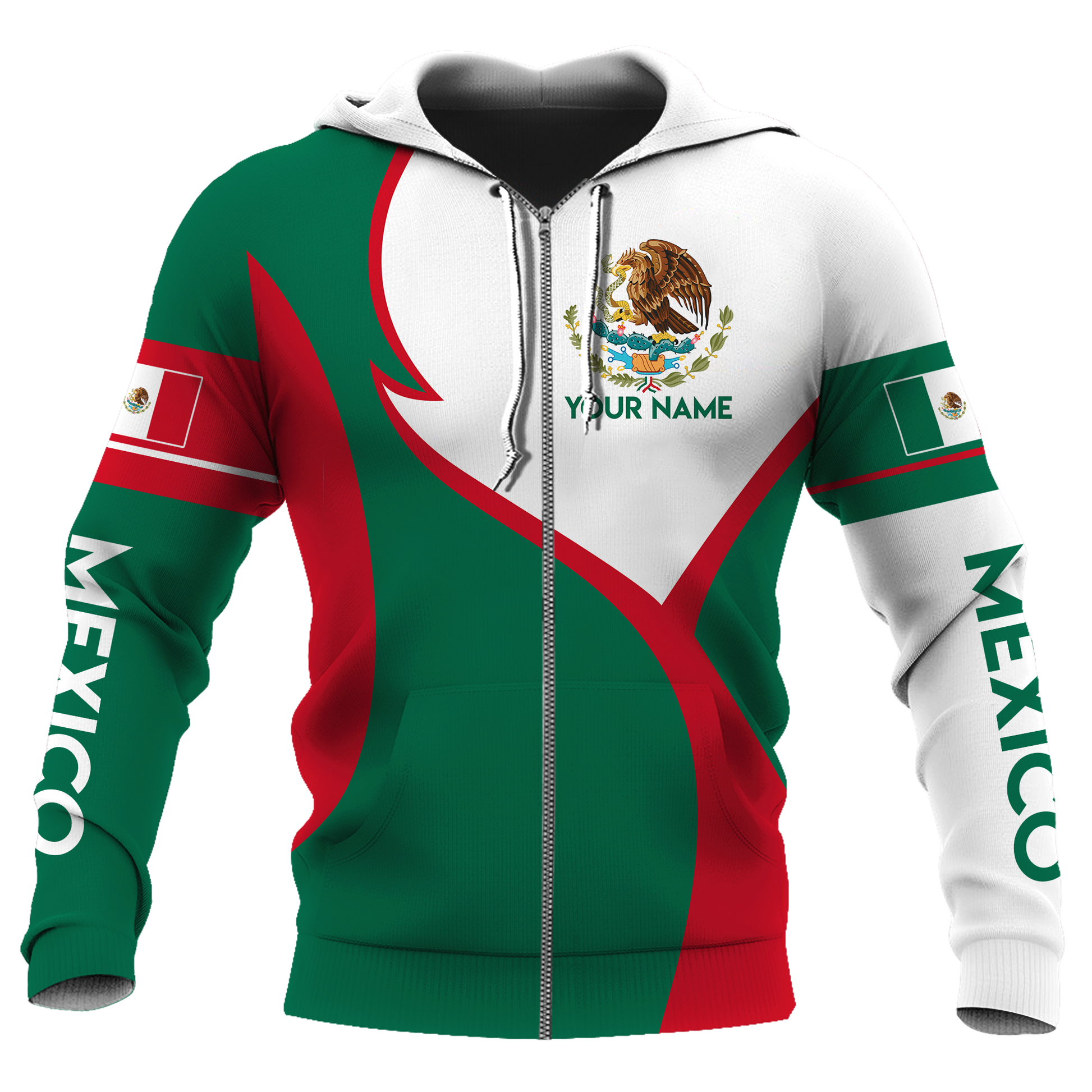 Mexico Green And Red Style Personalized Hoodie