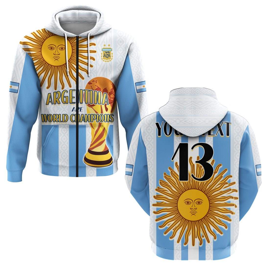 Custom Argentina Football Hoodie World Champions 2022 Dream Come True LT13