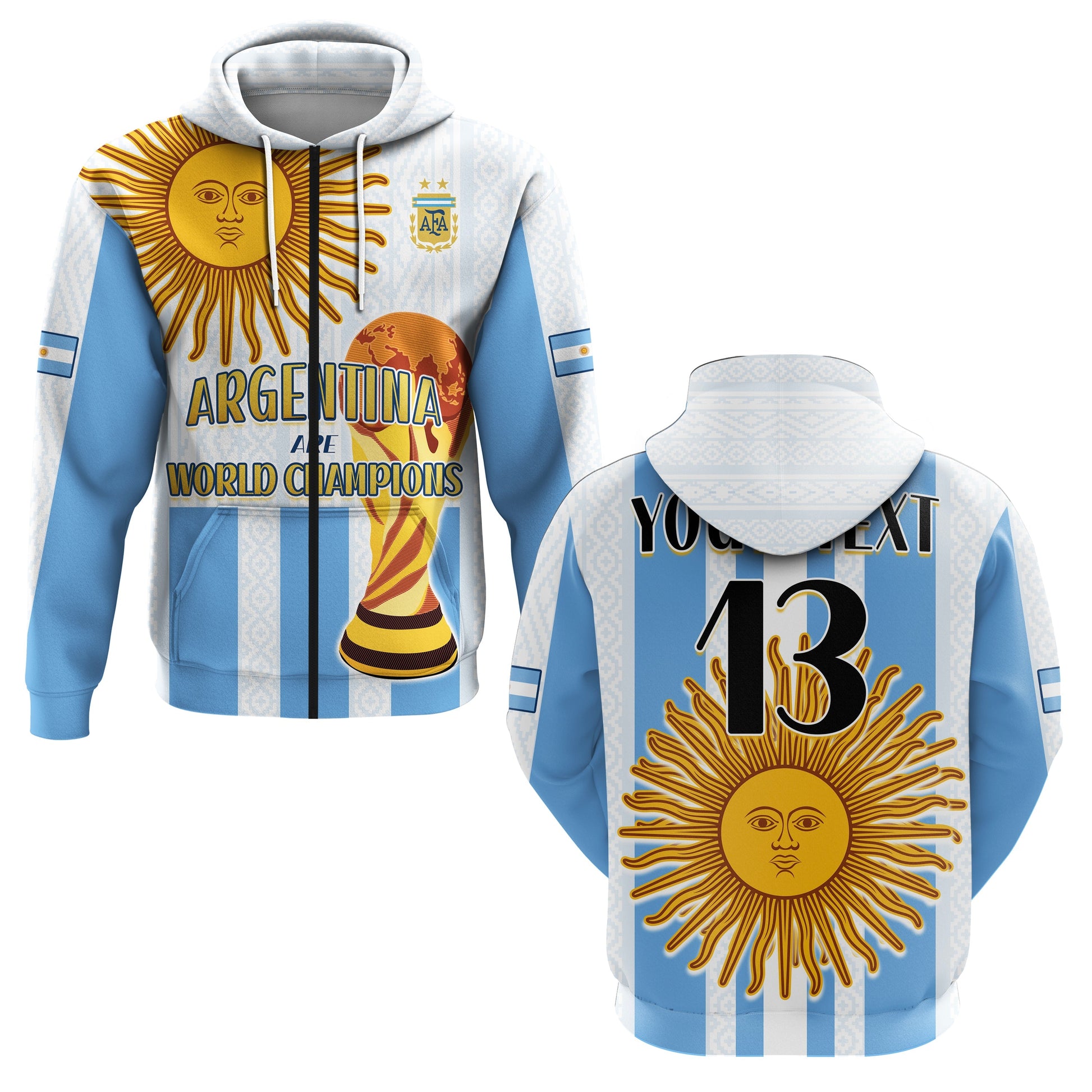 Custom Argentina Football Hoodie World Champions 2022 Dream Come True LT13