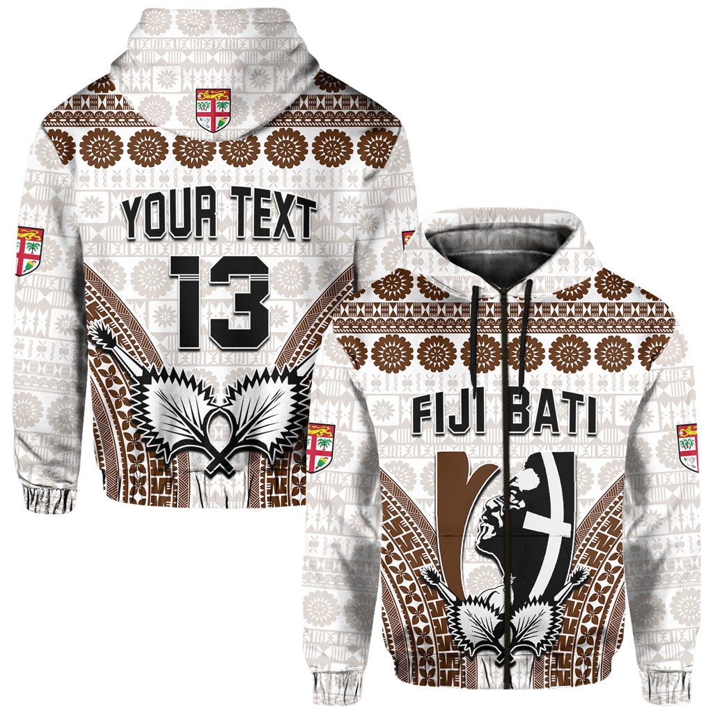 Custom Text and Number Fiji Rugby Bati Hoodie Proud Tapa Pattern LT13