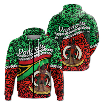 Proud Vanuatu Zip Hoodie Pattern Mix Flag LT13