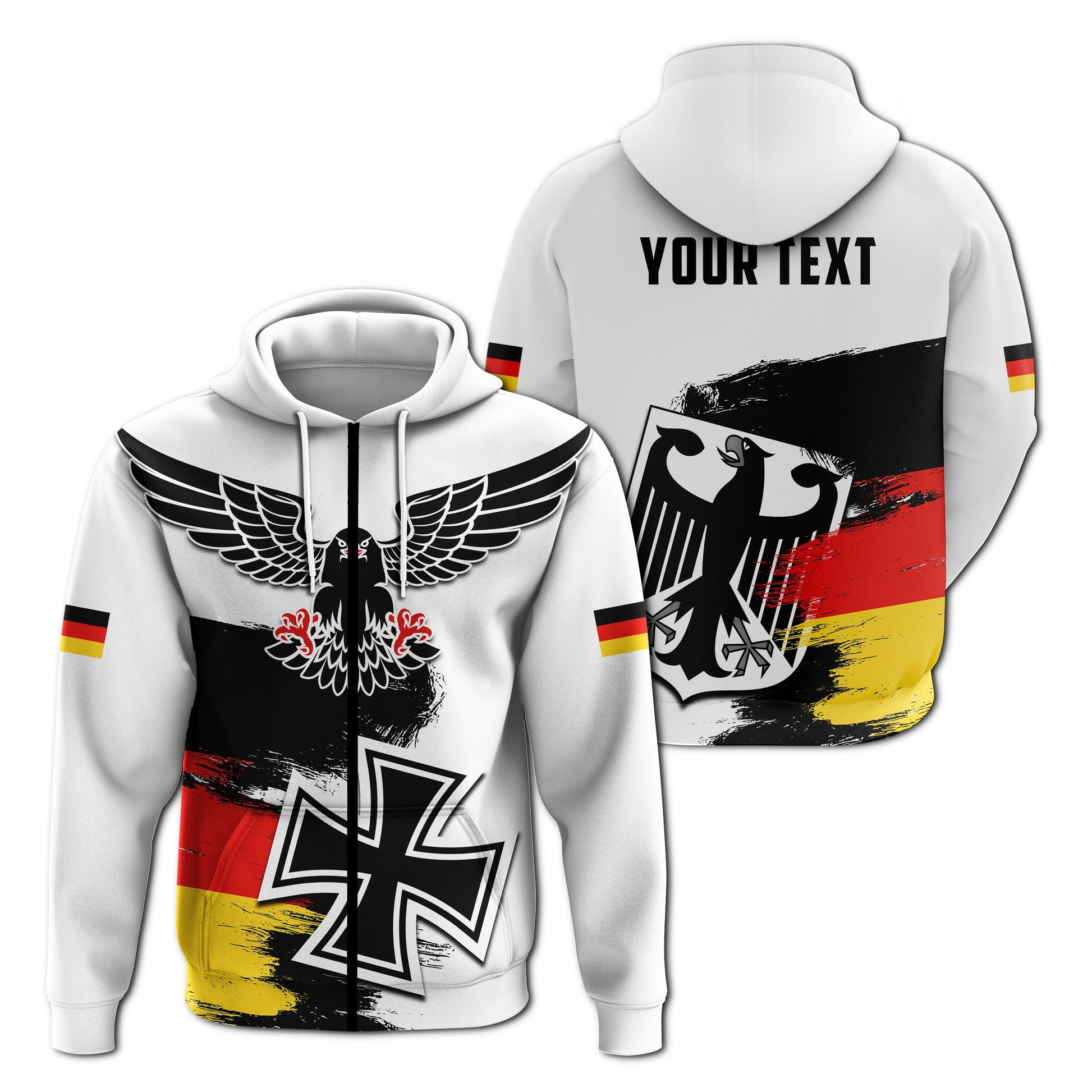 Custom Germany Hoodie Grunge Deutschland Flag and Eagle LT13
