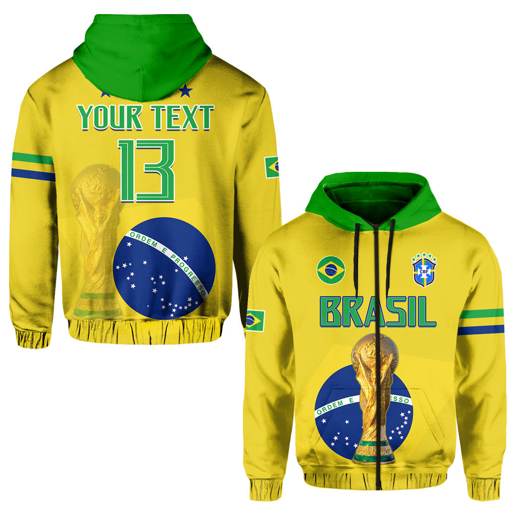 Custom Brazil Football Hoodie Go Champions Selecao Campeao LT13