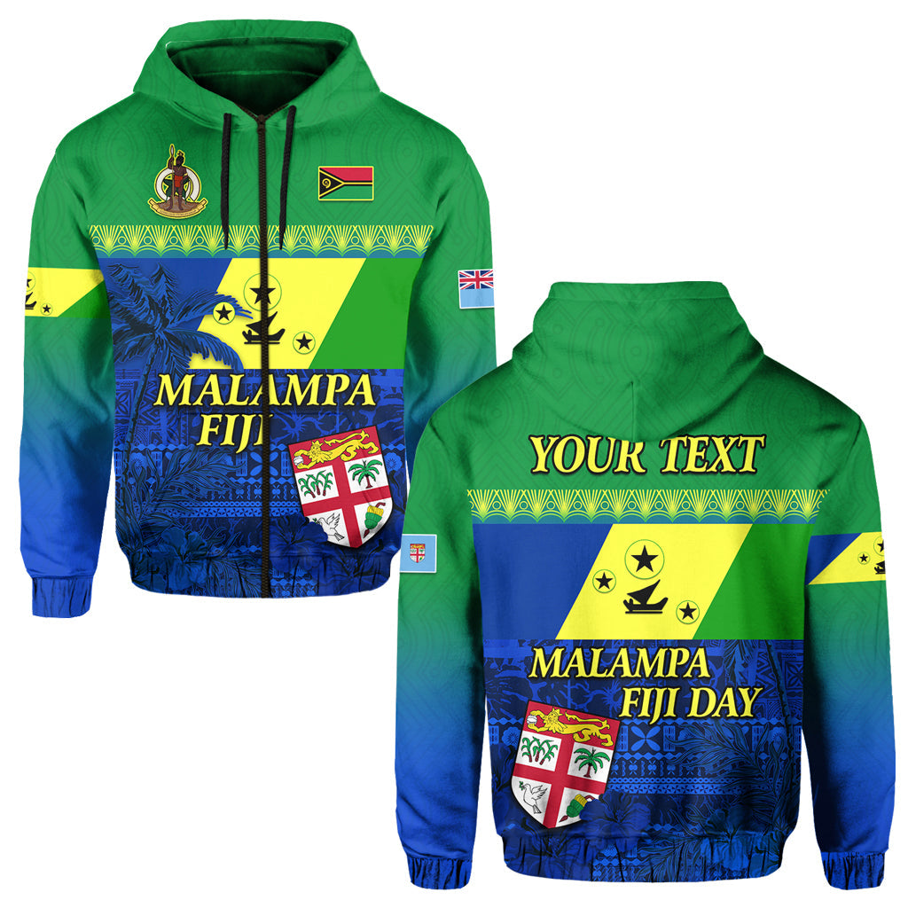 Custom Personalised Malampa Fiji Day Hoodie Vanuatu Polynesia mix Flowers LT13