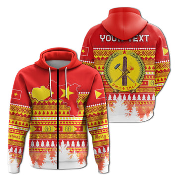 Tigray Custom Zip Hoodie Merry Christmas Mix African Pattern LT13