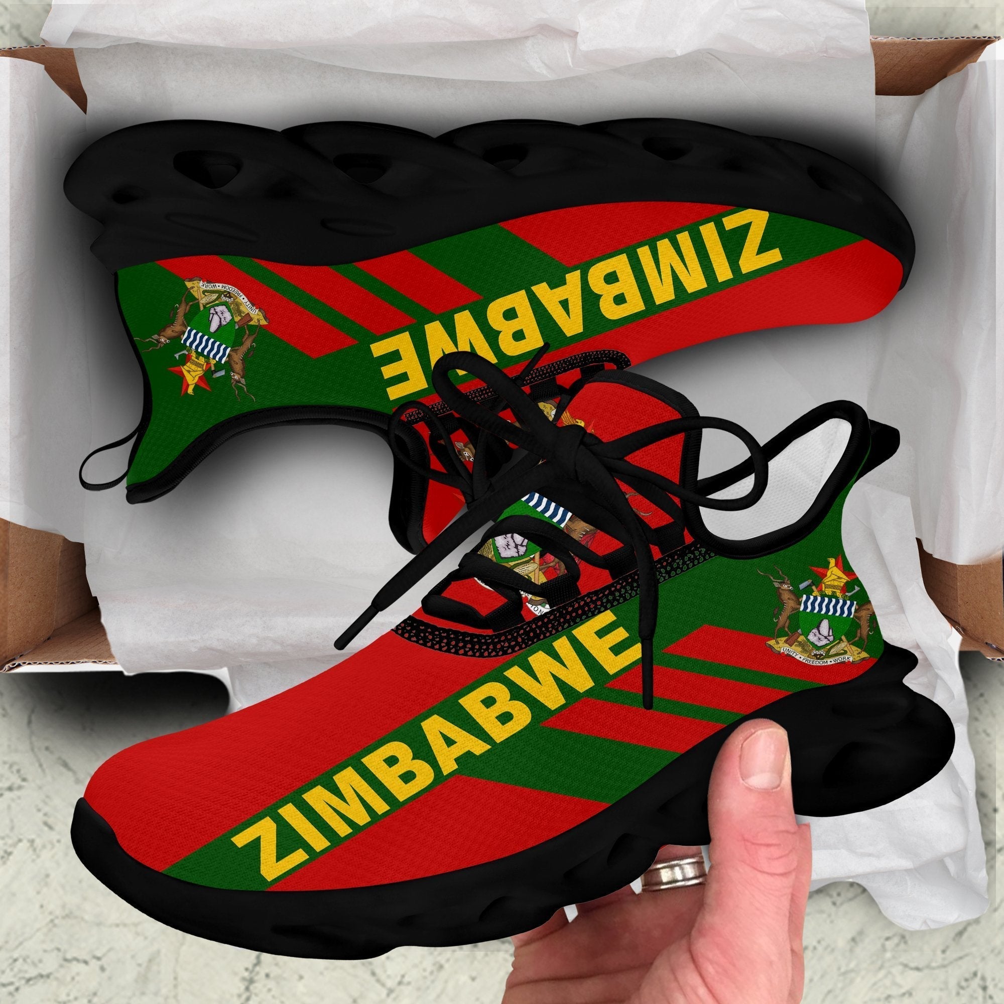 Wonder Print Shop Footwear - Zimbabwe Stripe Style Clunky Sneakers LT10