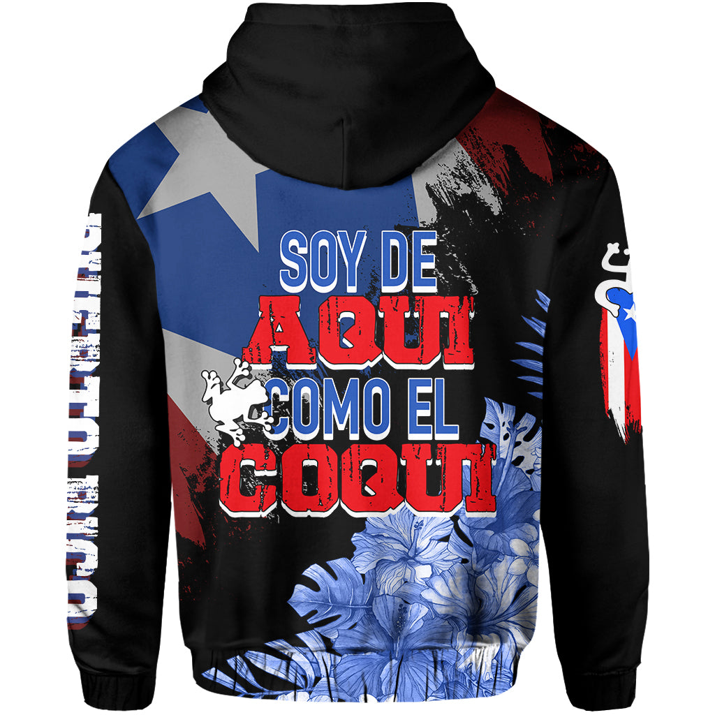 Puerto Rico Zip Hoodie Soy De Aqui Como El Coqui LT7