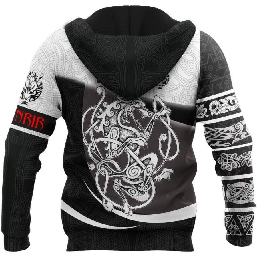 Viking Clothing Fenrir Ii Viking Tattoo 3D Hoodie RLT12