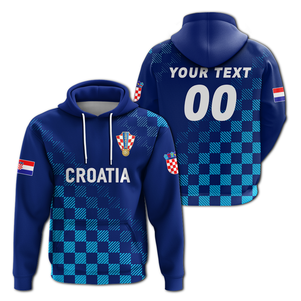 Custom Croatia Hoodie Football 2022 Champions Pride Blue LT12