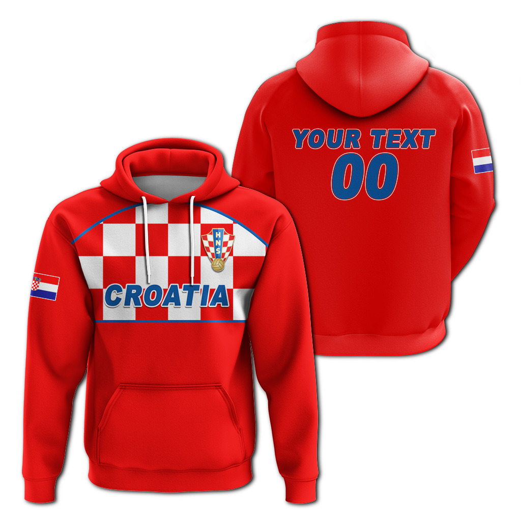 Custom Croatia Hoodie Football 2022 Checkerboard LT12