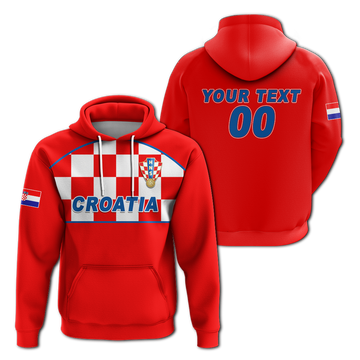 Custom Croatia Hoodie Football 2022 Checkerboard LT12