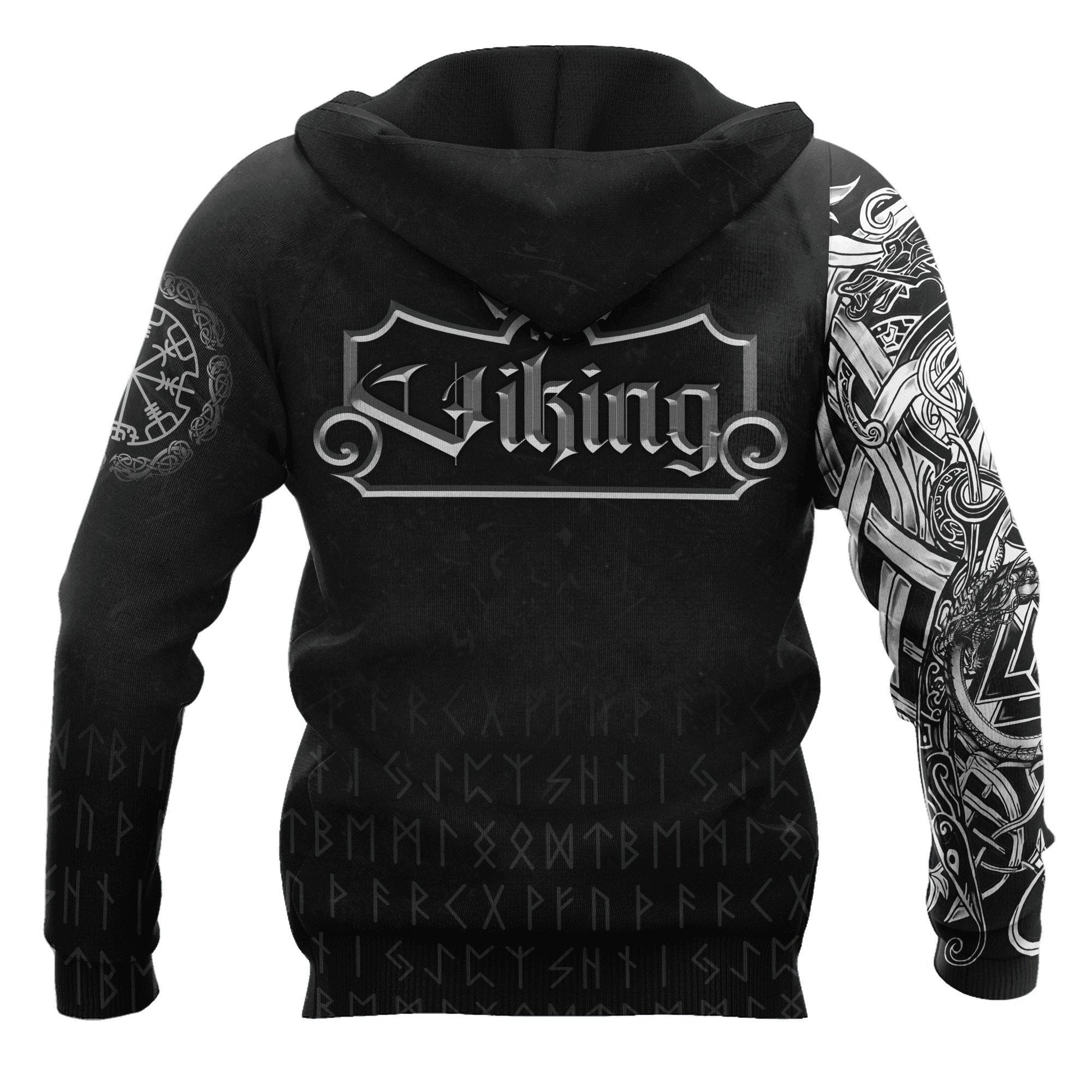 Viking Clothing Viking Dragon, Vegvisir Hoodie New RLT12