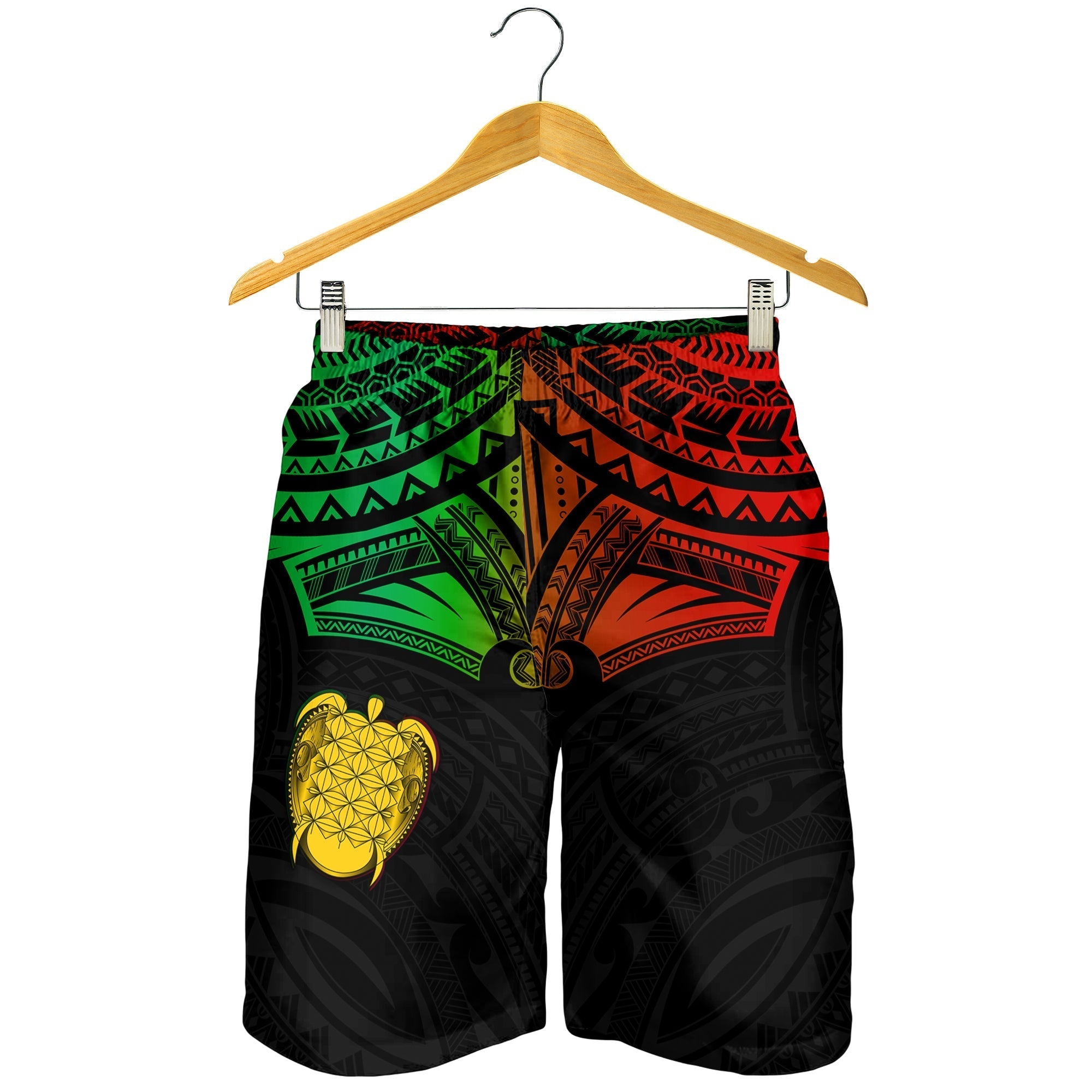 Vanuatu Heart Polynesian Men Shorts Turtle Sand Drawings LT13