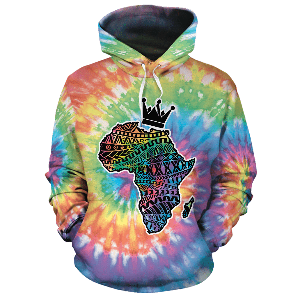 African Map Tie Dye Unisex 3D Hoodie RLT13