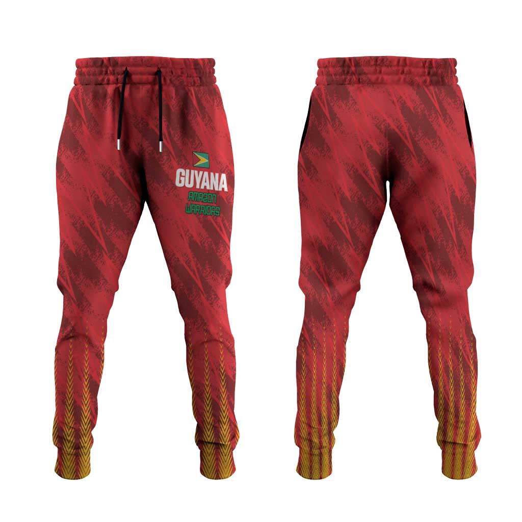 Amazon Warriors Guyana Cricket Jogger Pants Ready For Glory Red Version LT01