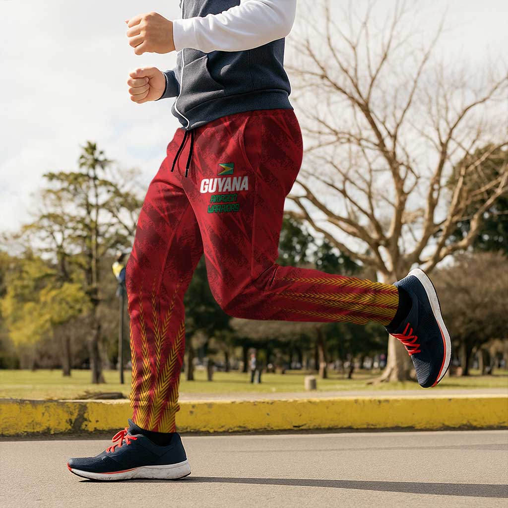 Amazon Warriors Guyana Cricket Jogger Pants Ready For Glory Red Version LT01