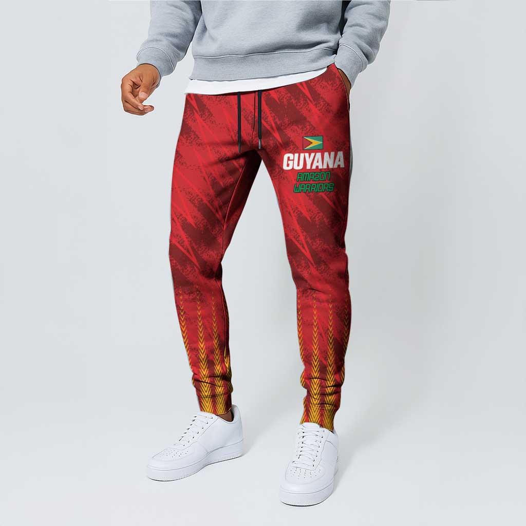 Amazon Warriors Guyana Cricket Jogger Pants Ready For Glory Red Version LT01