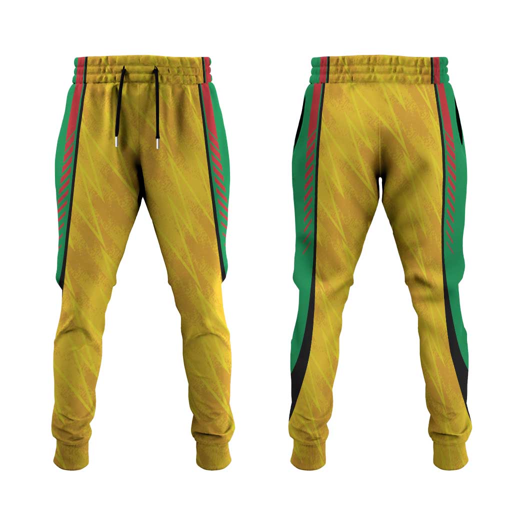 Amazon Warriors Guyana Cricket Jogger Pants Ready For Glory Yellow Version LT01