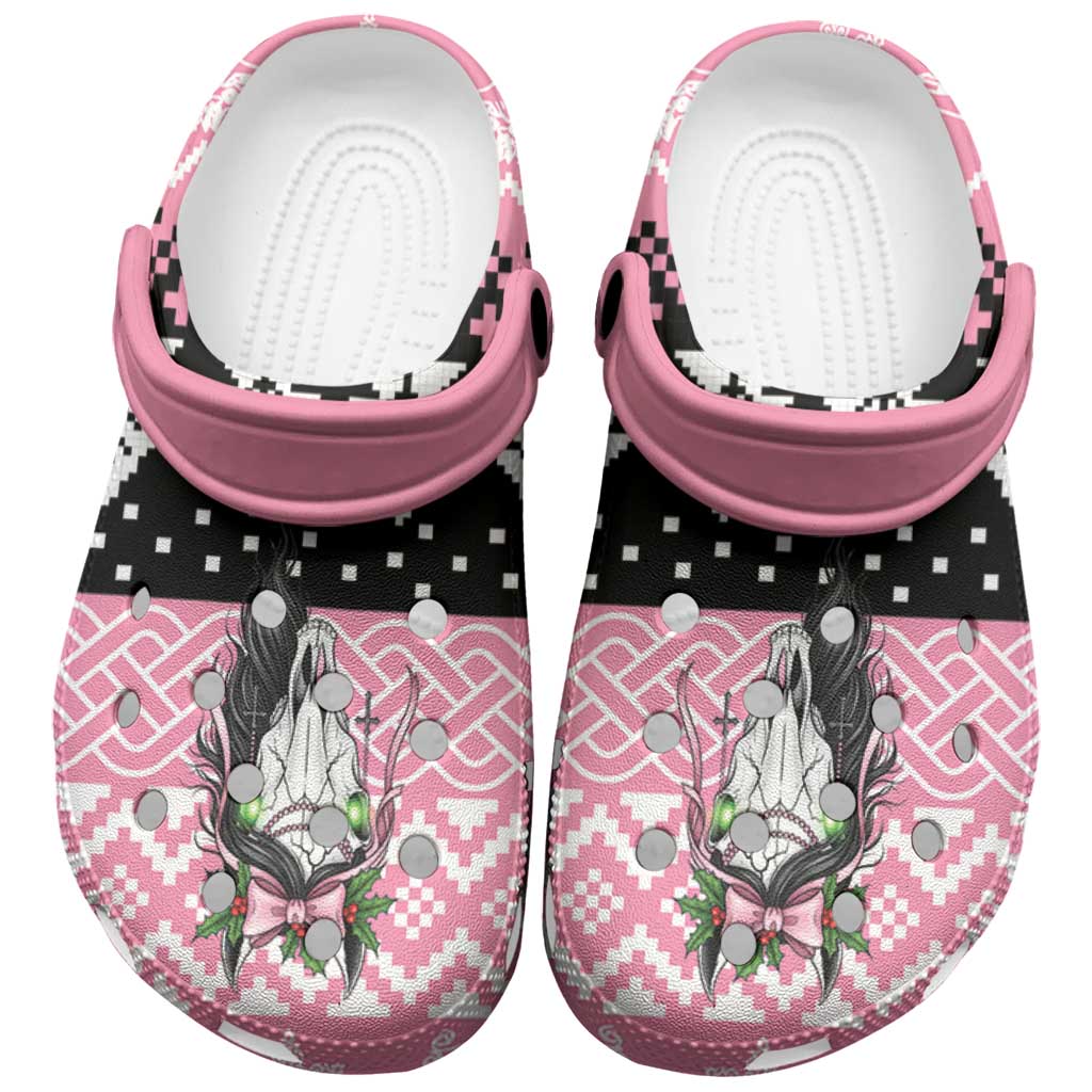 Anglesey Wales Christmas Clogs Shoes Pink Mari Lwyd Welsh Celtic Knot LT19