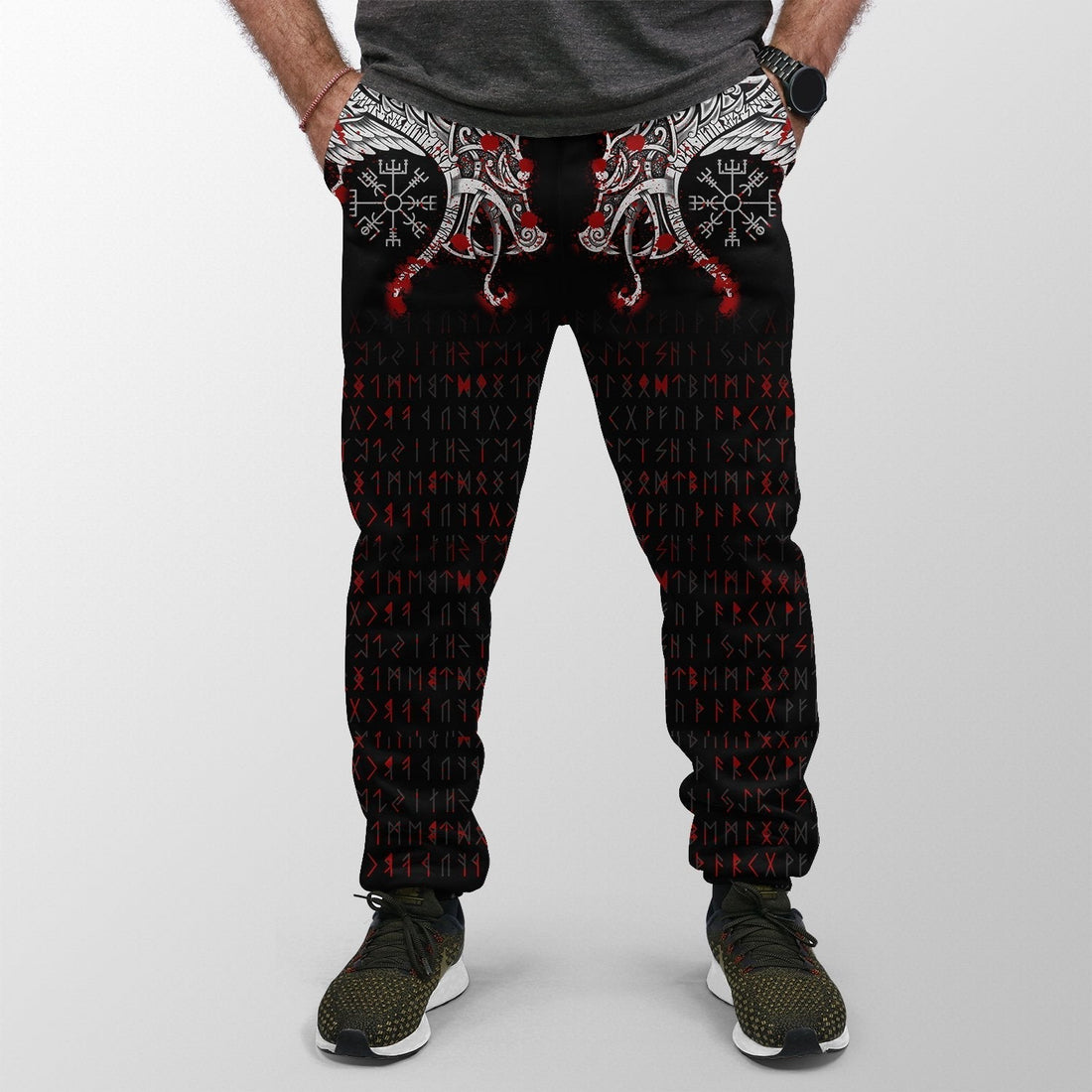 Viking Jogger (Women's/Men's) Double Dragon Tattoo and Vegvisir Blood RLT12