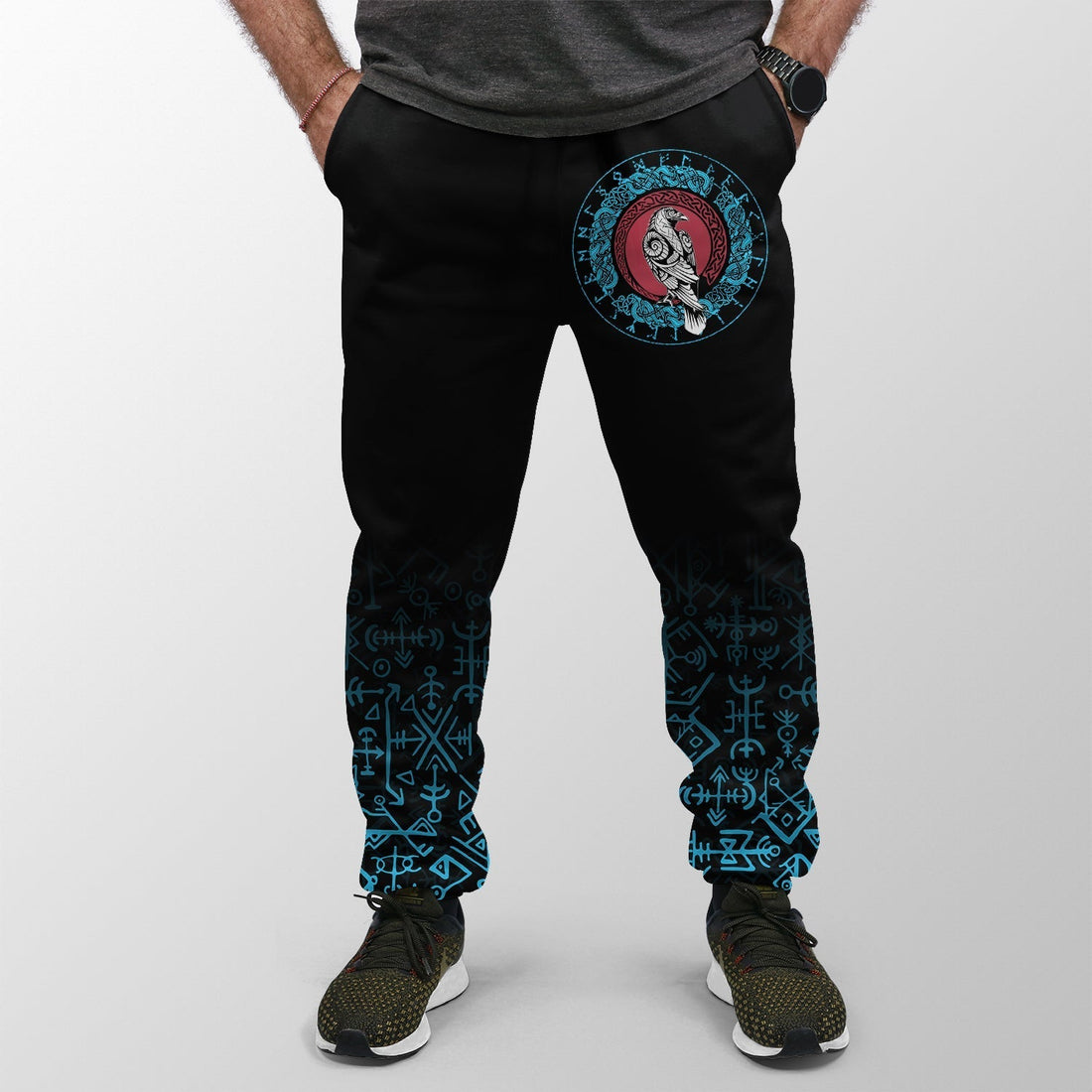 Viking Jogger (Women's/Men's) Raven Celtic Cyan Tattoo RLT12