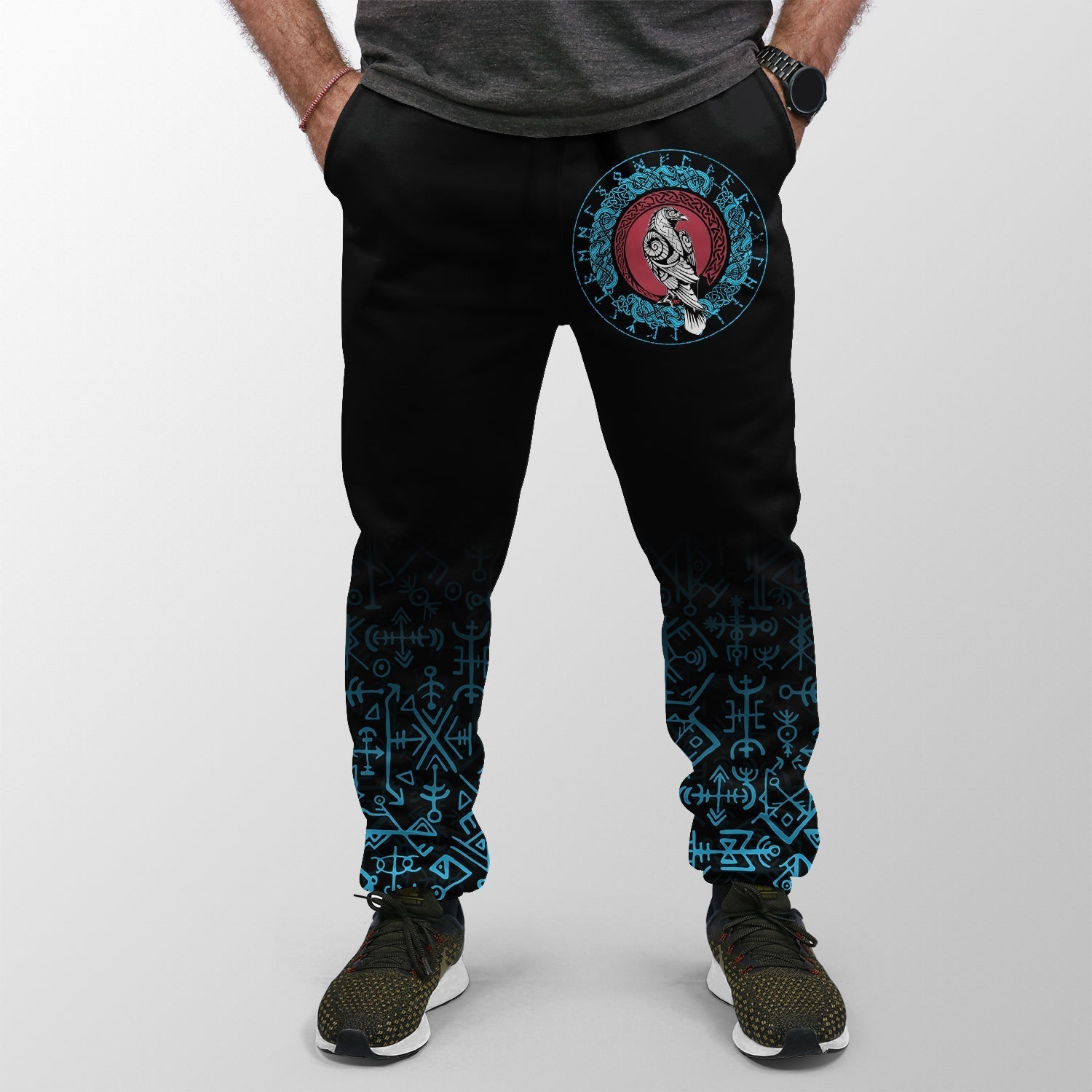 Viking Jogger (Women's/Men's) Raven Celtic Cyan Tattoo RLT12