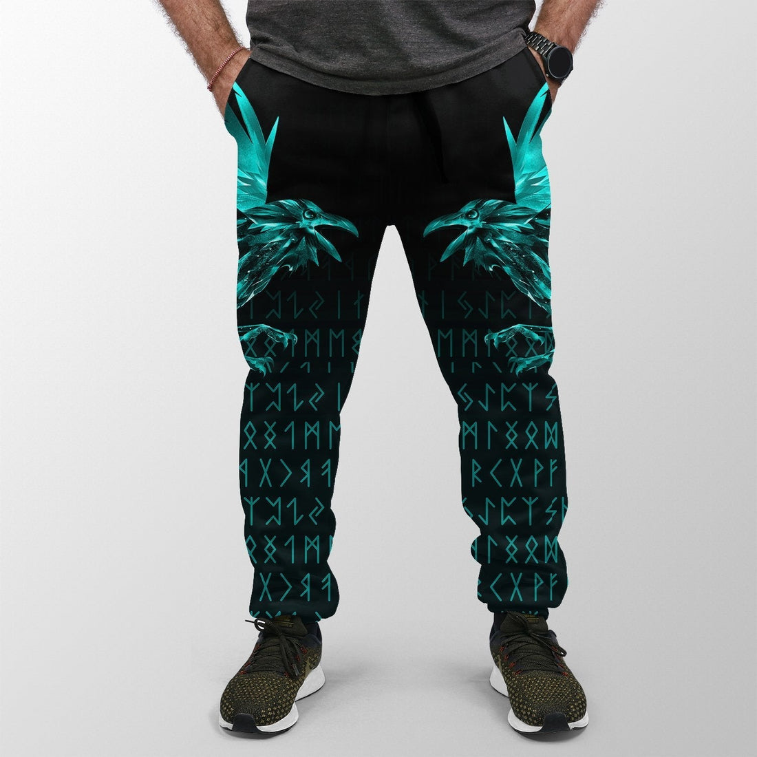 Viking Jogger The Raven Of Odin Rune Cyan RLT12