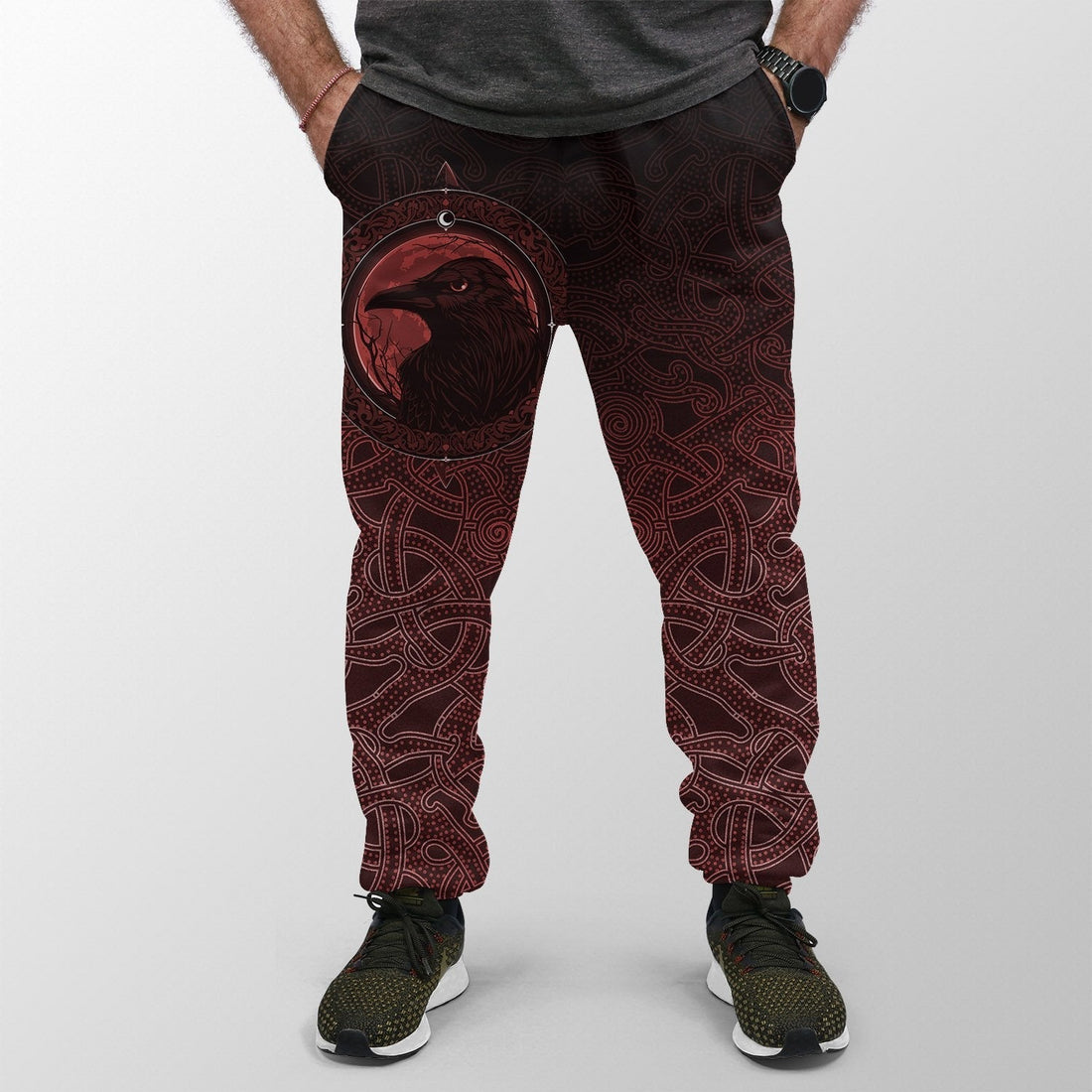 Viking Jogger, Ethnic Odin Raven Red RLT12