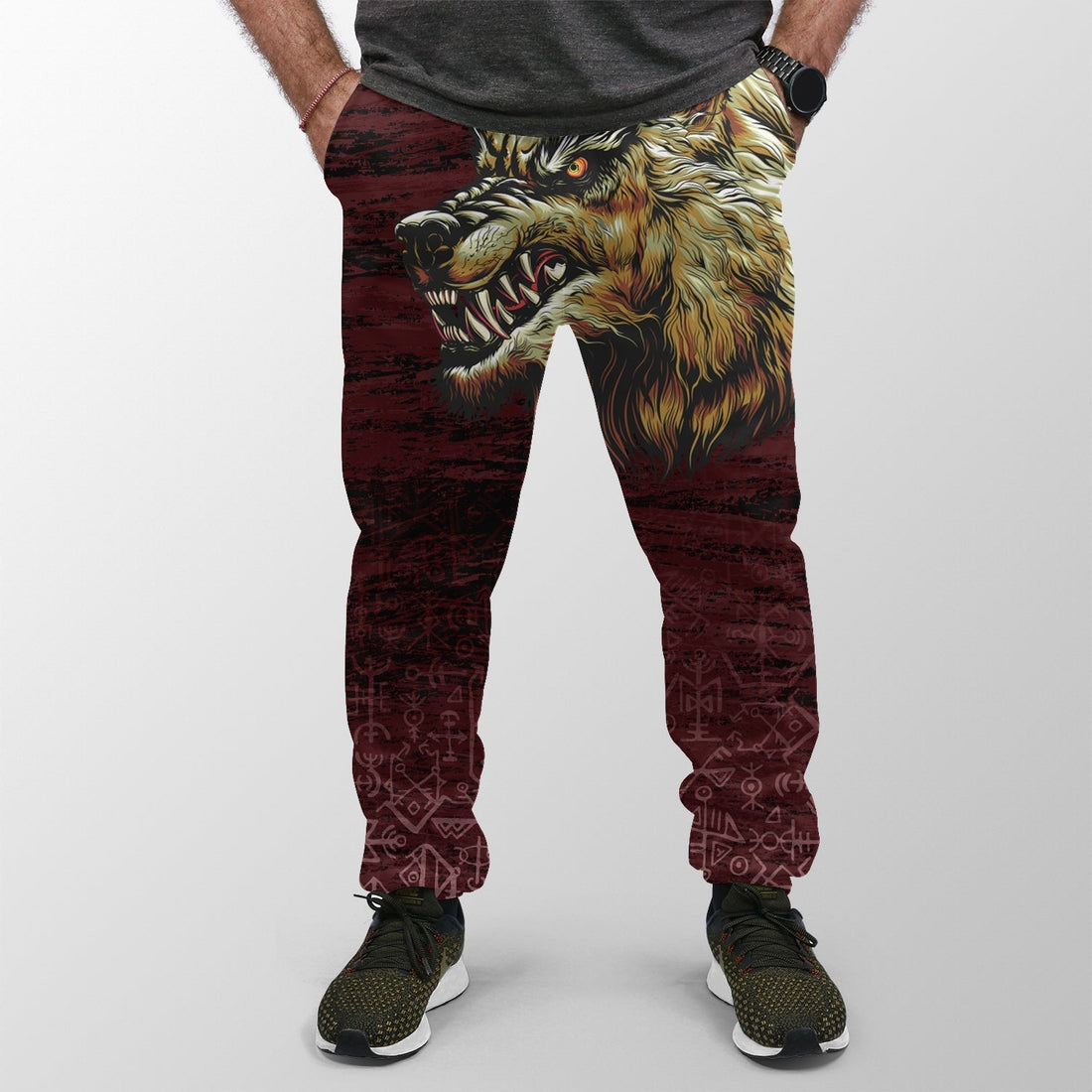 Viking Jogger (Women's/Men's) Fenrir On The Blood Moon Background RLT12